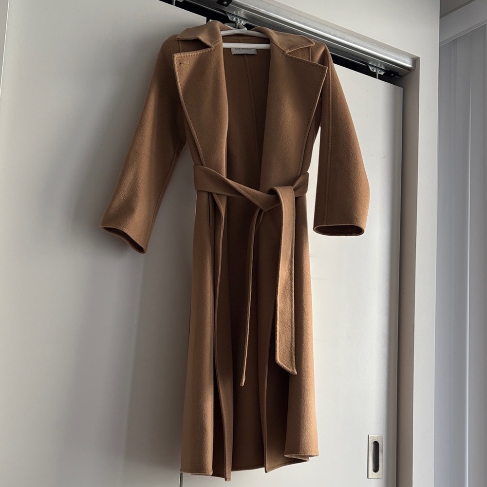 Silk Maison - Elegant Light Camel Belted Coat